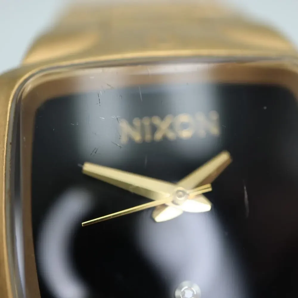 Nixon The Small Player Gold Black Tone 33mm Watch 5.75